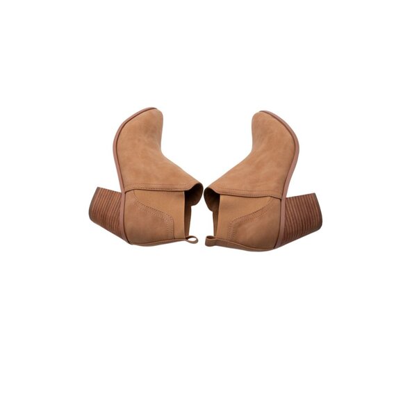 DV By Dolce Vita Frilli Bootie Boots Sz 9 Camel Brown Suede Leather Stacked Heel - Picture 11 of 13